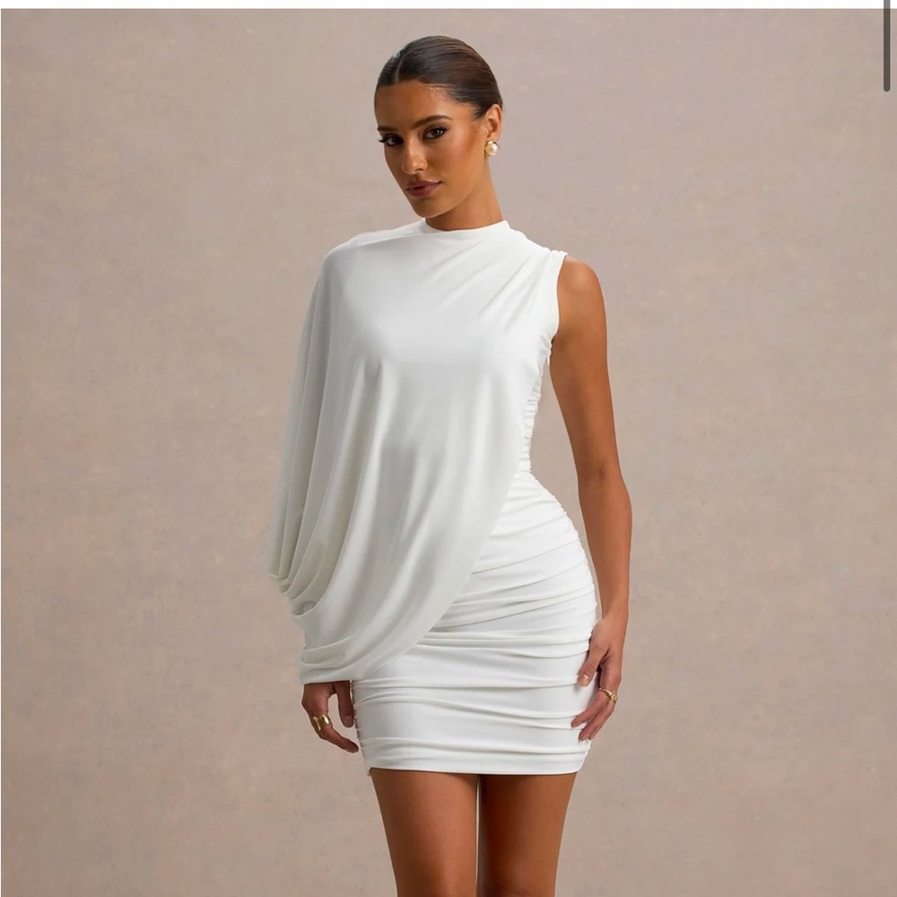 Club L London White Draped Dress